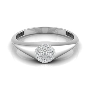 Avarta Jewellery Bague en or blanc 14 carats avec diamants de laboratoire ronds et audacieux - Product Image 3