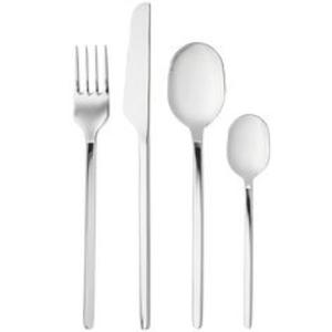 Juego de cubiertos de acero inoxidable duradero con asas curvas ergonómicas con acabado ultra suave de alto brillo y agarre antideslizante ligero - Product Image 4