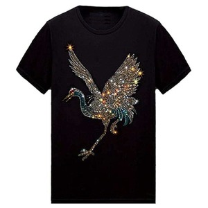 T-shirts à strass personnalisés de haute qualité Hot Logo Print Short Sleeve Graphic Design Crew Fitness T-Shirts Men - Product Image 1