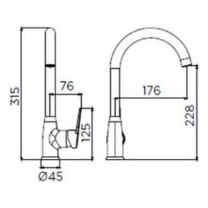 Robinet de cuisine monocommande HELLIS SCARUB1018CR en chrome poli pour cuisines modernes - Product Image 2