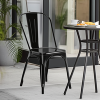 Chaise de salle à manger en acier inoxydable de style industriel, durable, pour une utilisation en intérieur/extérieur dans les restaurants, les hôtels, les bars à domicile - Sièges OEM/ODM