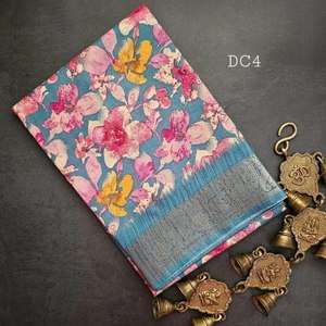 Beaux saris avec une belle impression avec un pallu attrayant - Product Image 4