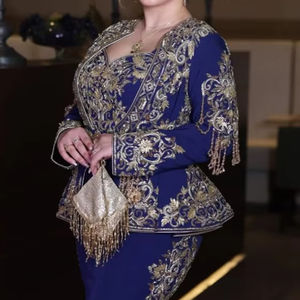 2025 @ Veste pour femme algérienne traditionnelle-Robe Badroune & Barnose avec perles de verre en cristal ornées, pierre, perle, travail Dabka - Product Image 1