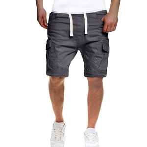 Short cargo personnalisé 100% en coton respirant pour hommes, séchage rapide, taille élastique, décontracté, extérieur, séchage rapide, short tendance pour 2024 - Product Image 1