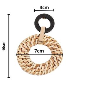 Best Price Hot Selling Unique Bohemian Eco-friendly Lightweight Vietnam <b>Beach</b> Rattan Drop Earing for Women's Beauty and Gift - Product Image 2