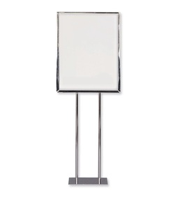 Support de bienvenue moderne en acier inoxydable finition argentée pour décoration d'hôtel, de mariage ou de fête - Autocollant pour usage extérieur - Product Image 1