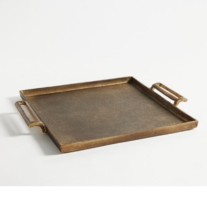 Plateaux de service décoratifs originaux faits à la main en laiton et aluminium, finis pour l'hôtellerie, la maison et la décoration de table - Product Image 2