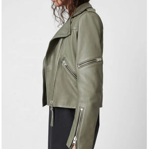 Veste en cuir PU de haute qualité avec logo personnalisé Veste de moto casual avec ceinture en simili cuir Veste manteau de motard à fermeture éclair pour femmes - Product Image 3