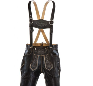 2025 Lederhosen corto de cuero bávaro más popular para hombres traje tradicional alemán auténtico alto Oktoberfest marrón - Product Image 5