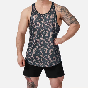 100% Polyester Custom Logo Gym Sports Tank Tops Sleeveless Full <b>Paint</b> Sublimation Workout Shirts Plus Size Knitted Print Pattern - Product Image 5