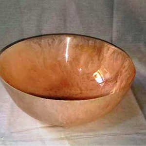 Grand bol avec base, bols de service en résine faits à la main, vaisselle décorative polie, origine indienne, respectueux de l'environnement - Product Image 4