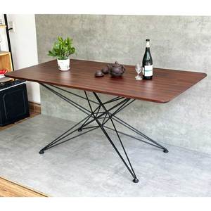 Diamond BA68154 Convertible Rectangular <b>Dining</b> <b>Table</b> 160x80cm Made of Acacia Wood with Iron Legs Rock Plate Material Assembled - Product Image 2
