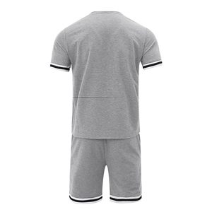 Conjunto de verano transpirable y de moda para hombre Camiseta de manga corta y pantalones cortos para looks Casuales - Product Image 3