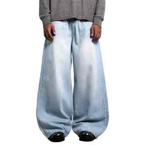 Pantalones Vaqueros de Mezclilla para Hombre, Cintura Media, Botones Delanteros, Pierna Ancha, Estilo Casual, Ecológicos, Transpirables, Mezcla de Algodón y Elastano, Personalizables, MOQ Bajo - Product Image 3