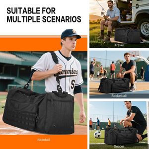 Bolsa Deportiva Extra Grande de 120L, Moderna, con Forro de PVC y Nailon, Compartimento para Zapatos Unisex, Bolsa Deportiva Táctica Resistente - Product Image 6