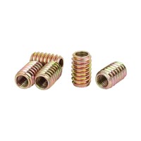 Hot Sale D Type Thread Inserts 1/4 Inch Zinc Plated Double Tapped Nut Softwood Furniture Flanged Insert Nuts High Quality