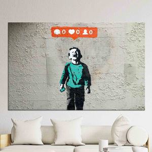Toile Banksy Nobody Like Me : Impression d'art urbain graffiti, toile encollée - Product Image 1