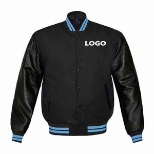 Chaqueta Universitaria Deportiva de Moda para Hombre, Estilo Casual con Mangas de Cuero Ligero, Chaqueta Universitaria de Béisbol - Product Image 1