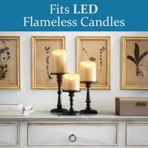 Boho Style Wooden <b>Candle</b> Holder <b>Set</b> | Handmade Decorative Stands - Product Image 3