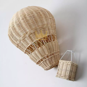 Globo de aire caliente de ratán para decoración de pared, colgante de pared tejida para niños, el más barato - Product Image 4