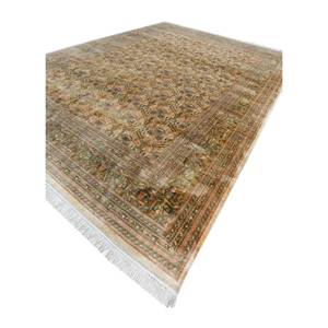 Alfombra de Lana Anudada a Mano Aalam Verde Pae-6068 con Patrón Floral Rectangular para Decoración de Sala de Estar, Tamaño 9x12 para Adolescentes - Product Image 2