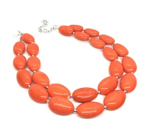 Collier de perles de résine orange noire pendentifs à la mode breloques pour mariages chrétiens fiançailles fêtes de noël tenue de bureau - Product Image 6