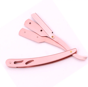 Maquinilla de afeitar de peluquero recta para hombre, cuchillo de afeitar plegable de acero inoxidable, herramientas de depilación, afeitadora de barba y cejas - Product Image 6
