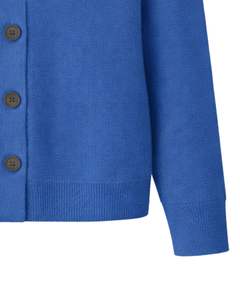 Women Royal Blue Button Front Knit <b>Cardigan</b> Sweater Long Sleeve Soft Casual Winter Top <b>With</b> Polo Collar For Ladies Fashion Wear - Product Image 6