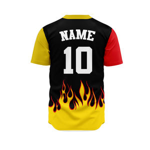 Camiseta de Béisbol Personalizada, Transpirable, Antibacteriana, de Secado Rápido, con Botones, Diseño de Cuello en V, Impresión de Logotipo del Equipo por Transferencia de Calor - Product Image 4