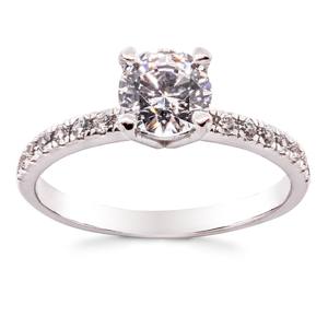 Bagues de bijoux fins en or blanc 10 carats de haute qualité à la mode bandes de fiançailles plaquées rhodium pour les occasions de mariage pour les femmes - Product Image 5