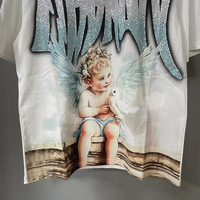 T-shirt court en coton à manches courtes MIXED EMOTION, marque de mode américaine