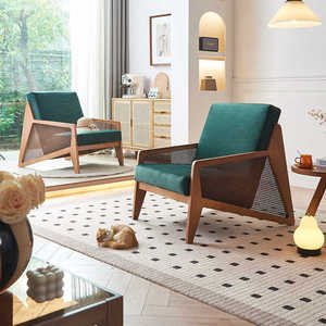 Sillas de salón de mimbre tejidas de madera maciza de diseño moderno, muebles comerciales para cafetería, Villa, comedor, sala de estar de Hotel - Product Image 5