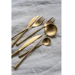 Juego de Cubiertos de Lujo de Acero Inoxidable con Acabado Pulido Espejo, Diseño Nuevo, Mango Largo, Latón, Venta al por Mayor, para Bodas - Product Image 1