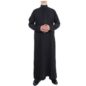 Thobe musulmán de primera calidad para hombre, elegante, de color sólido, hecho a medida, teñido, negro, precio bajo, ropa musulmana tradicional, Thobe personalizado - Product Image 6