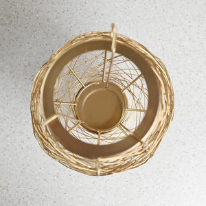 Elegant Gold Wire Lantern Stylish <b>Lighting</b> for Any <b>Space</b> Gold Wire Lantern Perfect for Creating a Cozy Warm Glow - Product Image 3