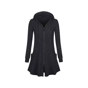 Sweat à capuche pour femme respirant tricoté couleur unie imprimé Logo Long hiver automne Style - Product Image 4