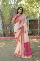 Sari indien prêt-à-porter en géorgette lourde avec bordure à sequins, tenue ethnique pour fêtes et événements, vente en gros