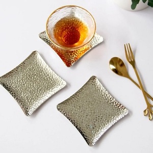 Round Indian Handicraft Tableware Couch <b>Slate</b> <b>Coasters</b> Metal Brass Tableware <b>Coaster</b> for Home Restaurant <b>Coaster</b> Set Mats & Pads - Product Image 4