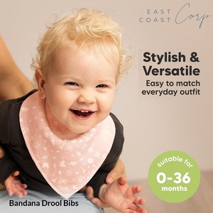 Bavoirs bandana pour bébé en coton biologique pour filles, doux et super absorbants - Product Image 2
