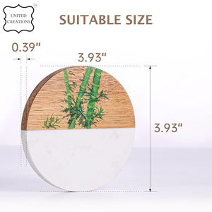 ชุดถาดรองแก้วทำจากไม้หินอ่อนแผ่นรองแก้วเซรามิกสำหรับตกแต่งห้องครัวอุปกรณ์เสริมสำหรับเบียร์ - Product Image 2