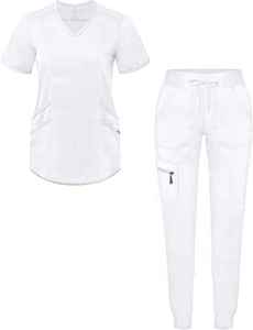 Wholesale Custom Made New Style Medical Hospital Nurse Uniform Fashionable Printed Designs Scrub Suit Women Spandex Canvas - Product Image 2