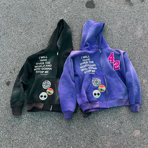 Conjunto de Sudadera con capucha de gran tamaño con gráficos y logotipo personalizado 100% Jersey de algodón estampado de pantalones de chándal capucha para estampado de capucha de invierno - Product Image 1