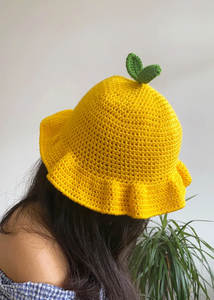 Wholesale Handmade Cute Crochet Bucket <b>Hat</b> Lemon Shape <b>Summer</b> Suitable for Festival Beach Travel - Product Image 3