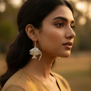 Boucles d'oreilles pendantes en argent 925 pour femmes - Déclaration de style - Product Image 1