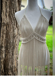 Boho algodón tejido a mano Festival ropa Bustier Crop Top mujeres macramé playa vestido - Product Image 2