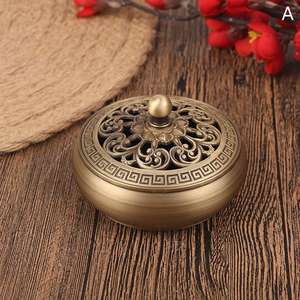 Juego de quemador de incienso dorado al por mayor, adorno de decoración de fragancia de Metal de latón para el hogar, incluye soporte de incienso, recogedor de cenizas para - Product Image 6