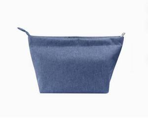 Vente en gros de pochettes cosmétiques de voyage portables simples sacs de maquillage en toile de coton avec fermeture à glissière mode en lin Oxford pour trousses de toilette - Product Image 3