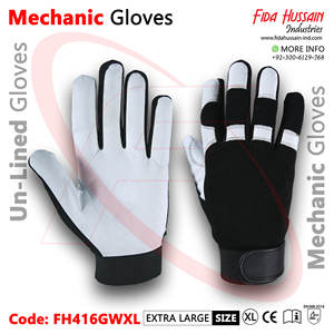 Gants de travail en cuir de chèvre du Pakistan Pouce et poignet avec fermeture à crochet et boucle Gants de mécanicien de sécurité pour hommes - Product Image 2