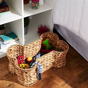 New Favorite Seagrass Pet Toys Storage <b>Baskets</b> Bone Shaped <b>Basket</b> Made of Water <b>Hyacinth</b> - Product Image 3