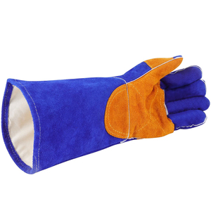 Guantes de soldadura de trabajo de cuero de vaca de alta calidad con protección de seguridad - Product Image 4